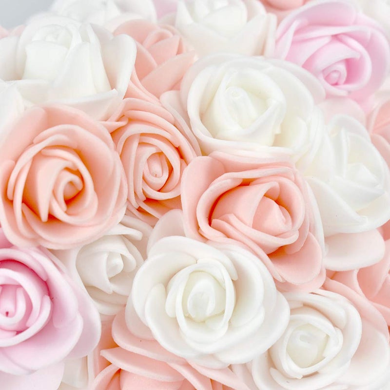 ASENVER Hand Made Artificial Flowers Rose Bear Pure Color for Valentine Birthday and Mother's Day with a 10" Pink Gift Box (Multi Color-Peach Love) - Image 5